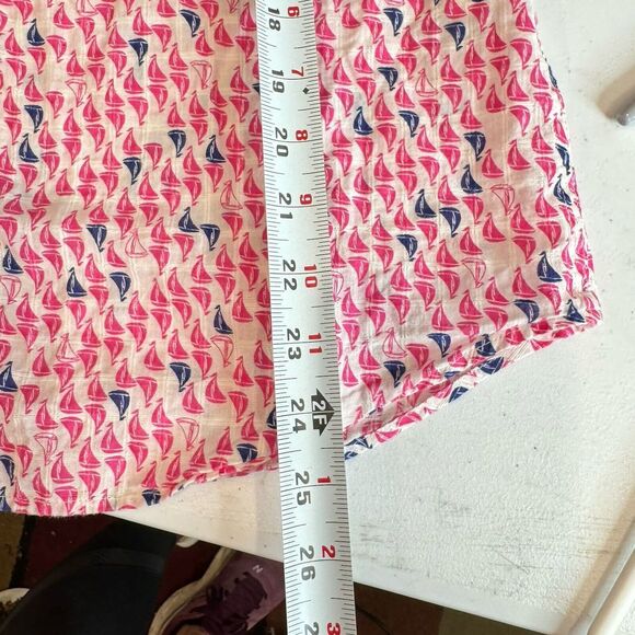 Women's Vineyard Vines Multicolor Sail Boat Pattern Button Up Shirt Collared 6 - Picture 8 of 9